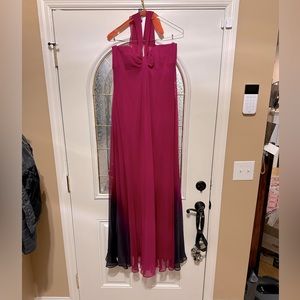 Alex and Eve pink with black ombre bottom, can be halter top or strapless